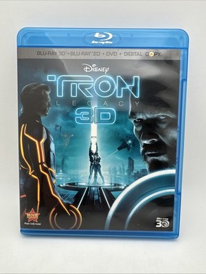 Tron: Legacy 3D (Blu-ray 3D + Blu-ray 2D + DVD  2011, 4-Disc Set) RARE OOP HTF