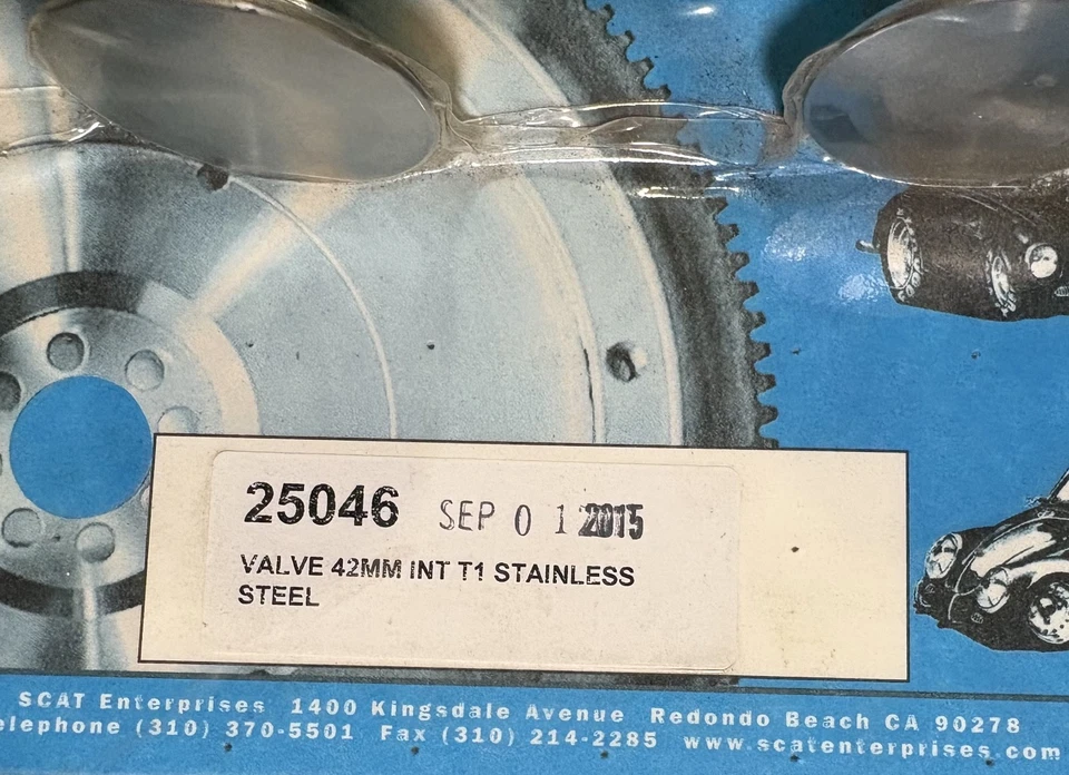 Válvula de admisión SCAT 42 MM T1 acero inoxidable #25046 - ¡NUEVA EN PAQUETE! Foto 4 de 4