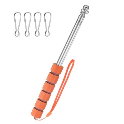 3.94Ft/1.2M Telescopic Flag Pole with Clips Orange