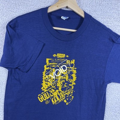 Vintage 80's Punk Void Band T-Shirt Adult Large Blue Gods Goddesses Hardcore USA