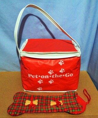 Dog Cat Pet On The Go Food Treat Carrier & Bone Shaped Treat Holder Stocking