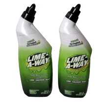 2x Lime-A-Way Lime Away Thick Gel Formula Toilet Bowl Cleaner Large Bottles 24oz