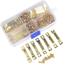 100Pcs Sawtooth Picture Hangers with Screws,Double Hole Sawtooth Hangers Photo F