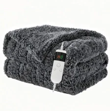 Heated Blanket Electric Throw 50x60 Sherpa Soft Fast Heating Auto Off Washable