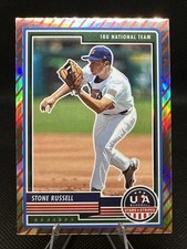 2023 Panini USA Baseball Stars & Stripes Stone Russell Stripes Prizm