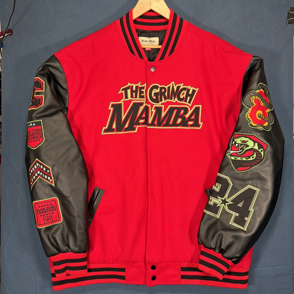 ジャークマン　ビーストロング Headgear Classics Basketball Jacket Kobe Bryant #24 Grinch Black