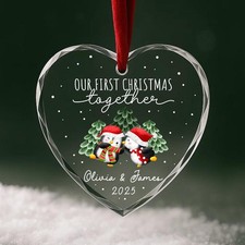 Personalized Our First Christmas Together Ornament Custom Couple Names Year