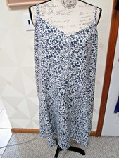 GAP-WHITE/NAVY-FLORAL-SPAGHETTI STRAP- BUTTON UP DRESS-SIZE-L-NEW-$49.99