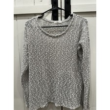 Aeropostale Womens Gray Textured Knit Long Sleeve Sweater Top M M