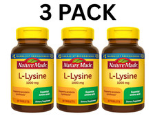 Nature Made L-Lysine 1000mg  60 Tablets Per Bottle  3 Pack  New