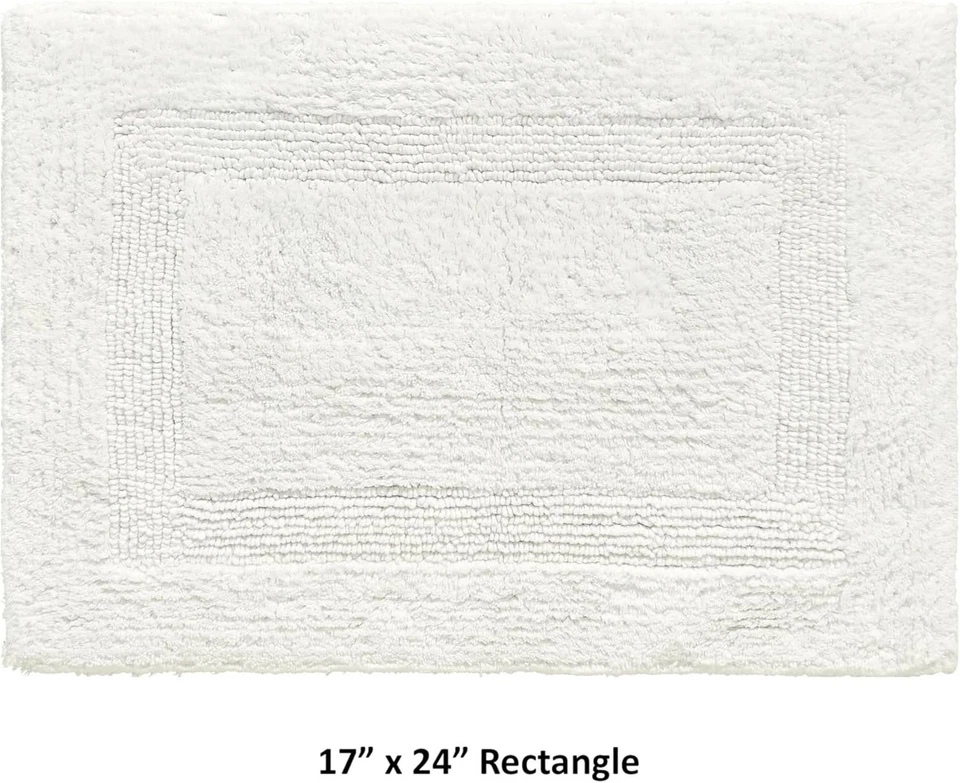 Alfombras de baño 100 % algodón suave acolchado 17"X24" baño absorbente de agua reversible Foto 2 de 4