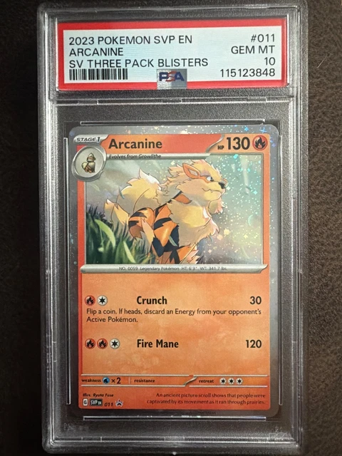 2023 POKEMON SVP EN-SV BLACK STAR PROMO #011 ARCANINE PSA 10