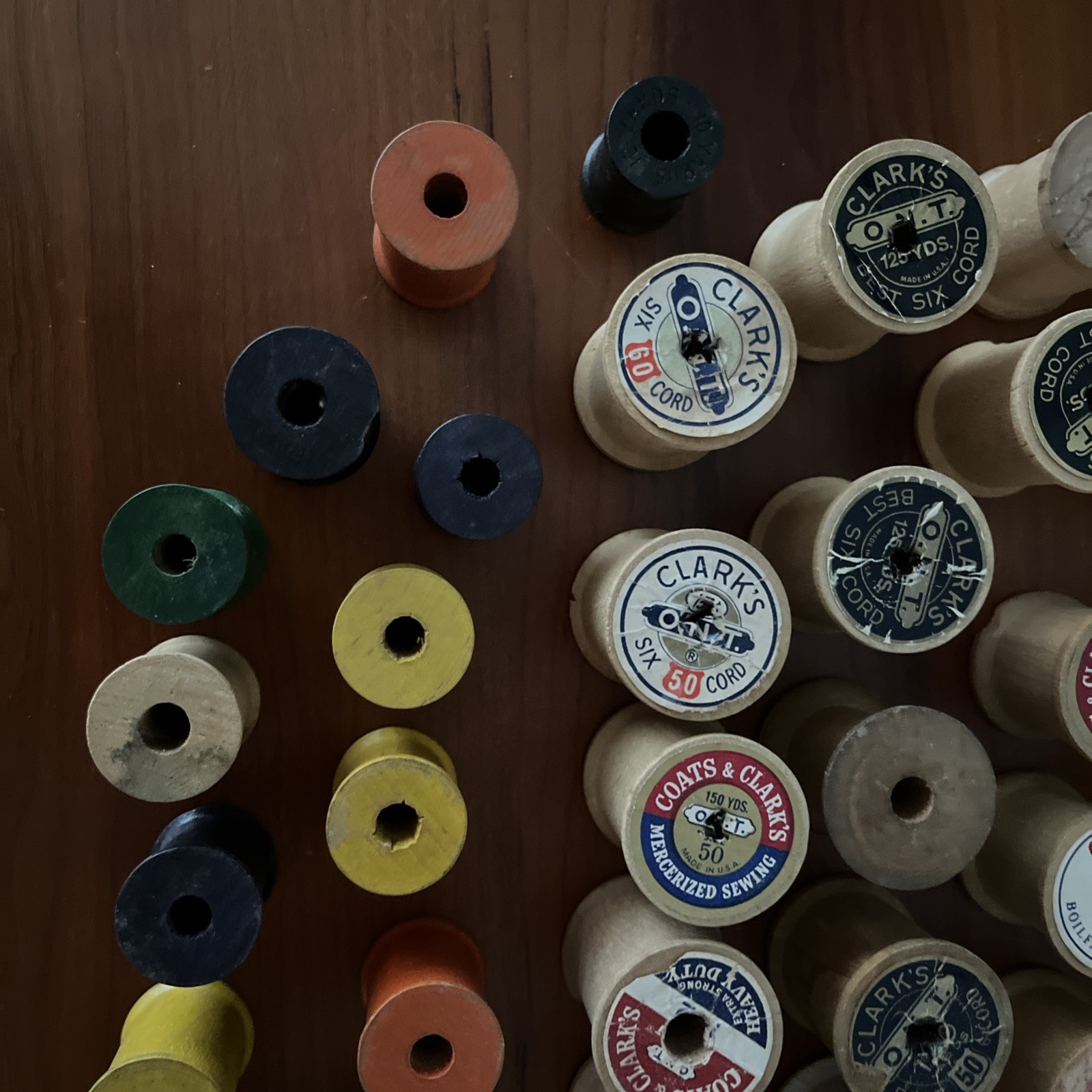 Lot 84  Vintage J&P Coats & Clark Star  Talon Sewing Thread Empty Wooden Spools