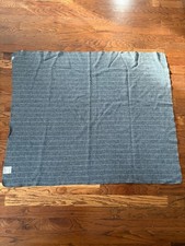 Faribo Wool Blend Gray  White Pin Stripe Throw Blanket 43  x 52  USA Vintage
