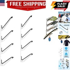 4 Board Surf Rack Wall Mount for Surfboard, Wakeboard, Snowboard Storage Adju...
