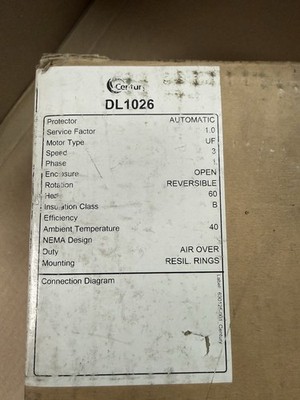 Century DL1026 5-5/8'' Direct Drive Blower Motor (115V, 1075 RPM, 1/4 HP)