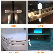 Child Safety Cabinet Locks - 10 Pack Baby Proofing Latches to Drawer Door F...