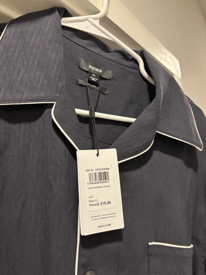 Reiss Navy Blue Button Up Size XL - Image 2 of 4