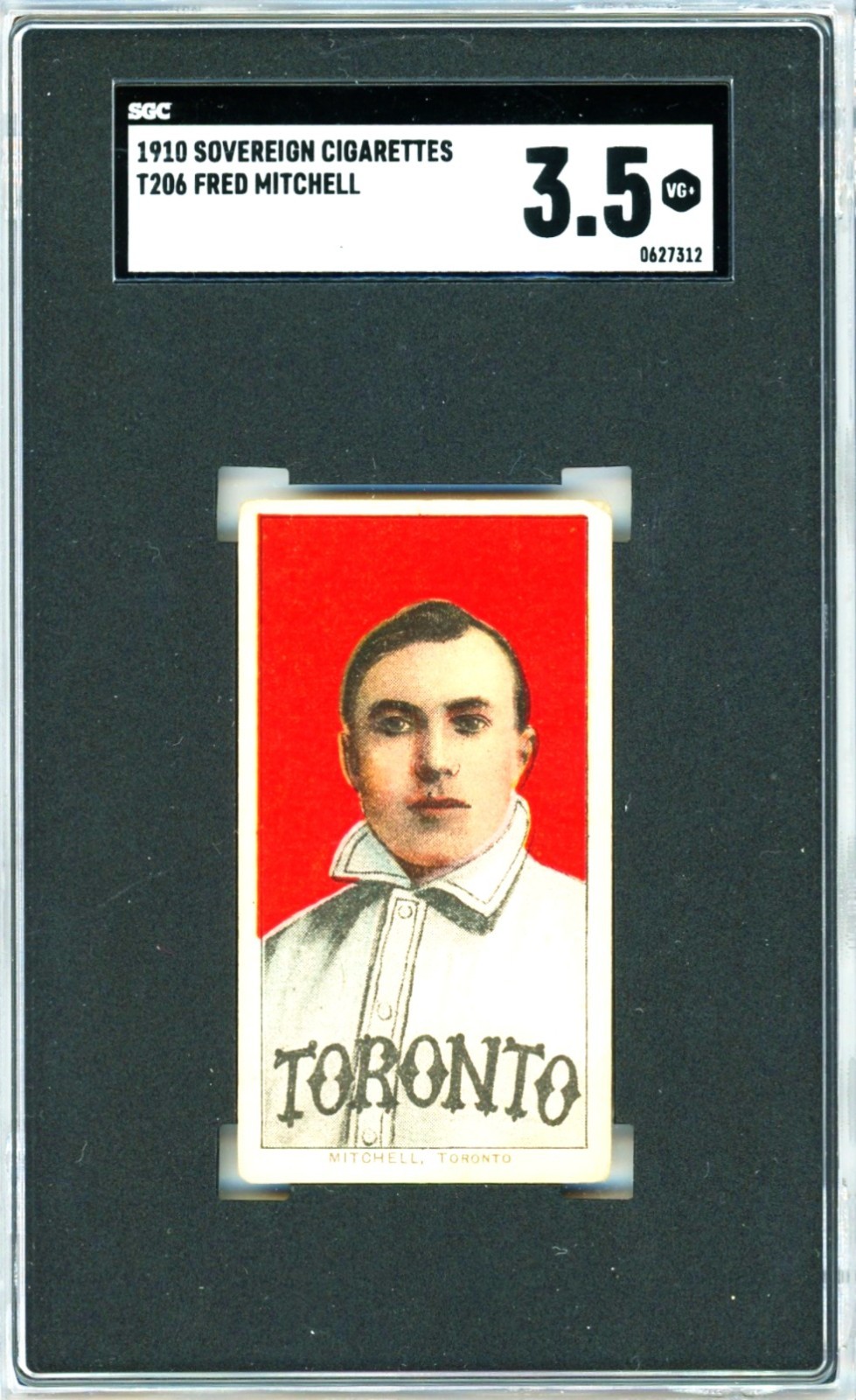 1910 T206 FRED MITCHELL - SOVEREIGN BACK - SGC 3.5