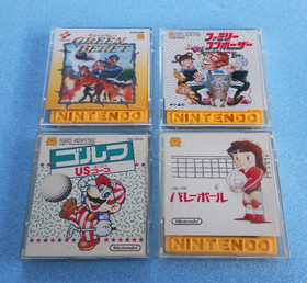 Nintendo Famicom Disk System 4 Games Green Beret Golf Volleyball Family Composer