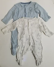 Mothercare Sleepers Coverall Inside Out Seams Newborn 0-1 Months Lot of 2