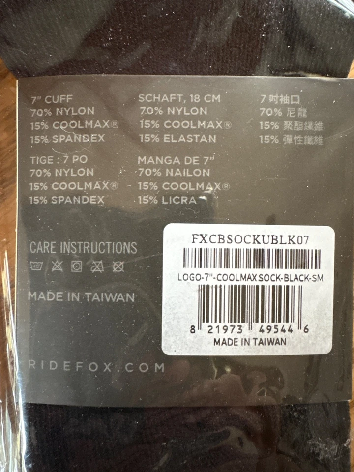Calcetines de carreras FOX Transfer Coolmax calcetines de ciclismo 7" talla pequeña se adapta a 7-9 (2 pares) Foto 3 de 3