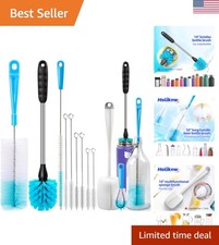 8-Piece Bottle Brush Set with Long Handle - Perfect for Narrow Neck Vessels