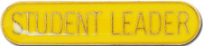 Student Leader Pin Badge in Yellow Enamel With Rounded Edge