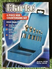Clarke CHT530 - 6pce HSS Countersink Set with a steel storage case - New in box
