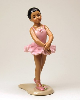 Cosmos Gifts 20901 African American Ballerina In Pink Dress 6 1/8 H