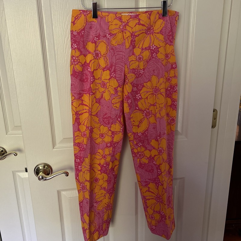 Lilly Pulitzer Originals Ten Ton Elephant/Hibiscus-Pink & Orange Resort Fit-Sz 4