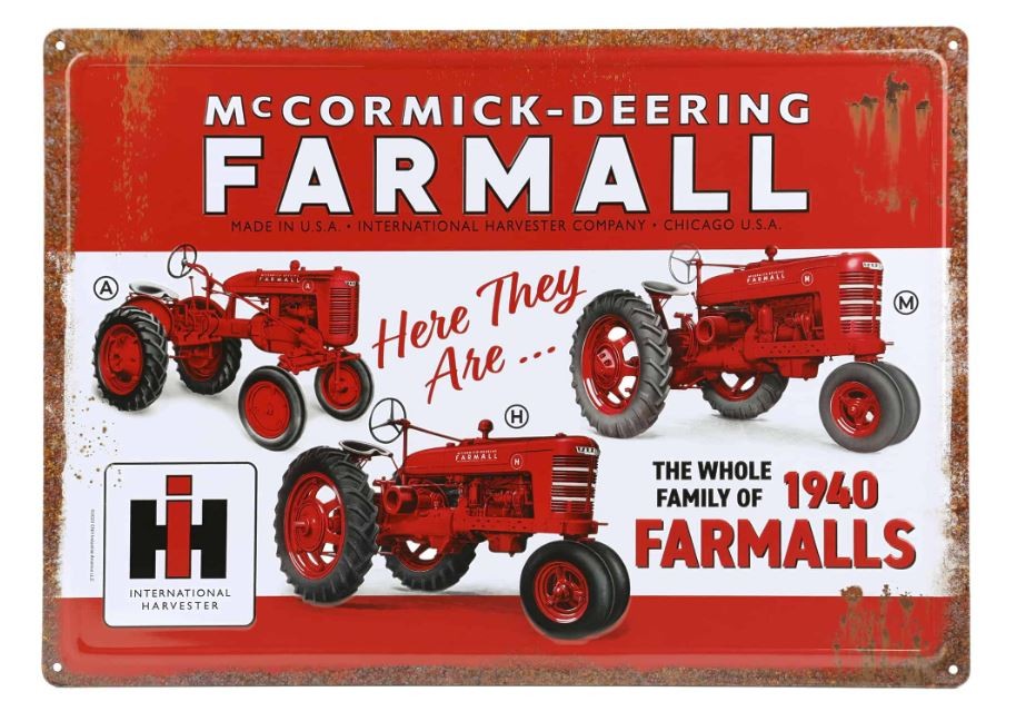 Plaque métallique Famille FARMALL de 1940 CNH - 43x30 cm - Réf 42051
