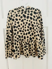 Tucker + Tate Girls' Long Sleeve Peplum Hoodie Leopard Print Super Soft Size 6