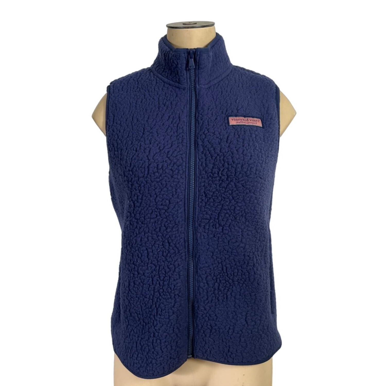 Vineyard Vines women's blue fleece vest size Small zip front, pockets