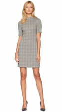New Chaps Women's Short Sleeve Pandora Check Sheath Dress Black/White Variety Sz