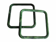 Pair of 6" Green Marble Square Plastic Macrame Craft Handbag Purse Handles