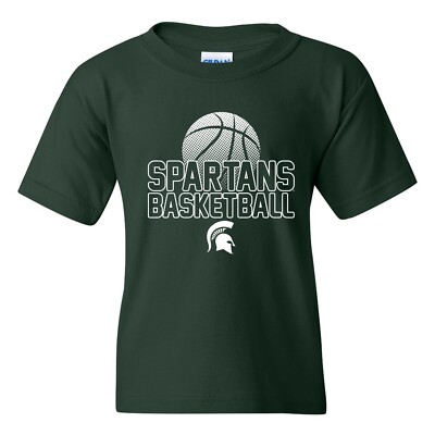 Michigan State Spartans Basketball Flux, Team Color Youth T Shirt - forest