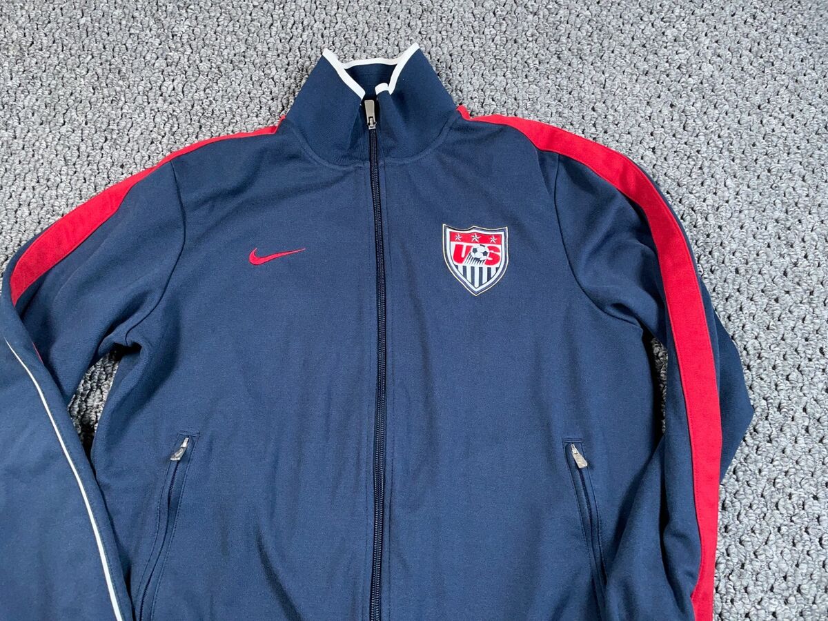 Nike US Soccer Track Jacket Adult Medium Blue Red Patch Nike US Soccer Track Jacket Adult Medium Blue Red Patch