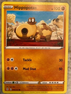 Pokemon TCG Hippopotas Card Evolving Skies Common 84/203 NM | eBay