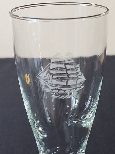 Goletta in vetro birra Pilsner vintage trasparente incisa design usata in ottime condizioni - Foto 2 di 10