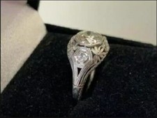 2Ct Round Cut Bezal Set Lab-Created Diamond Engagement Ring 14k White Gold Over