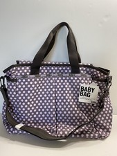 LeSportSac Ryan Baby Tote Diaper Bag Crossbody Strap Gray Pink Polka Dot