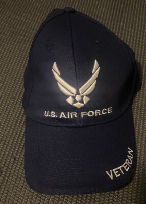 U.S. Air Force Veteran Hat Ball Cap Eagle Crest Navy Adjustable