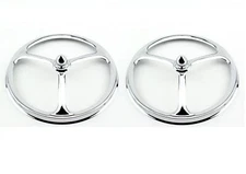 7" Headlight Headlamp Bulbs Chrome Rings Bulb Covers Lucas Tri Bar Spike Bullets