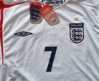 England 2005 - 2007 Home football Umbro shirt #7 Beckham size