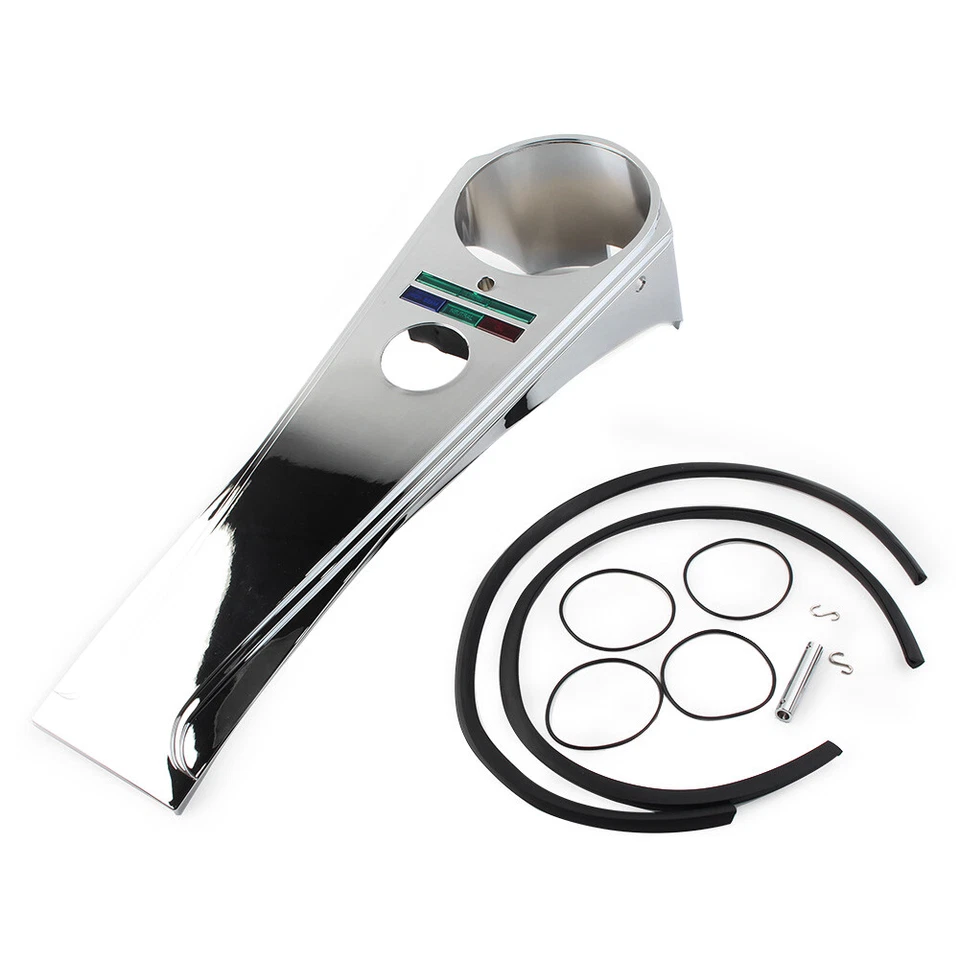 Panel de tablero cromado estilo piloto largo para Harley Softail personalizado FXSTC FXDG FXDWG Foto 2 de 4