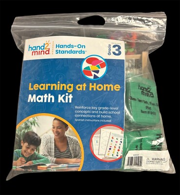 Hand2mind Grade 3 Learning At Home Math Kit With Base Ten Blocks Counters & More