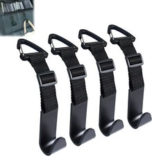 Amooca Headrest Hooks for Car Adjustable 4 Pack Vehicle Seat Back Black