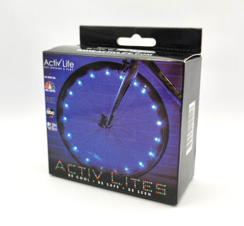 Activ Life LED Bike Wheel Lights Blue - Safety Bicycle Spoke Lights Waterproof - Picture 2 of 4