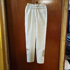 Womens White Pants With Sequin Pockets on legs XS Extra Small